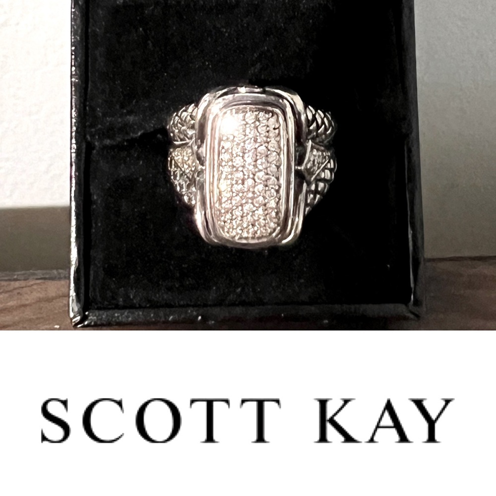 Scott Kay sterling silver diamond basket ring